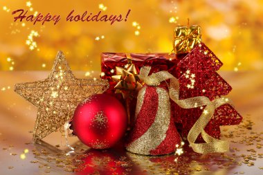 sarı arka plan christmas dekorasyon