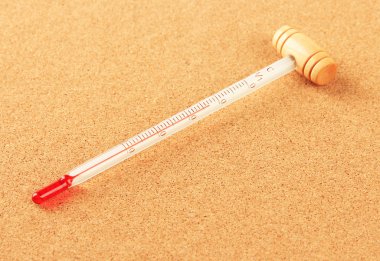 cork zemin üzerine şarap termometre