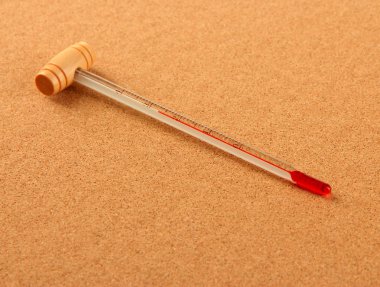 cork zemin üzerine şarap termometre