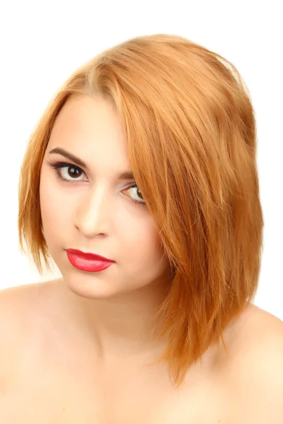 Portret van mooie vrouw met lichte make-up — Stockfoto