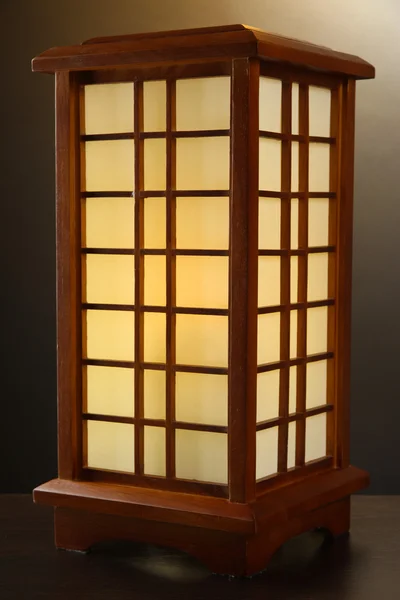 Japanese table lamp on brown background — Stock Photo, Image