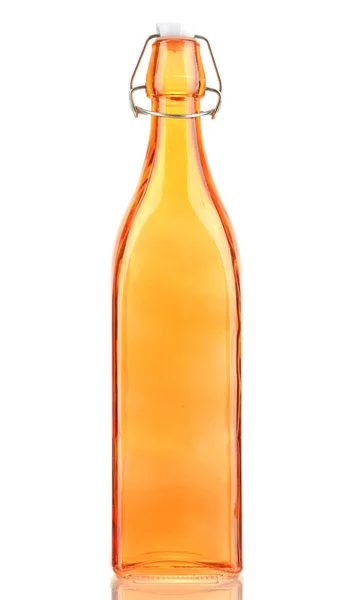 Empty color glass bottle, isolated on white — Stock Photo, Image