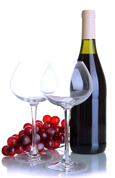 Vin rouge isolé sur blanc — Photo
