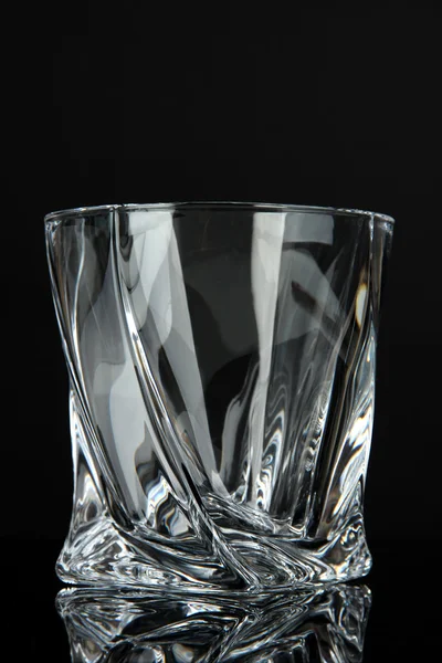 Empty glass, isolated on black — Stock Photo, Image