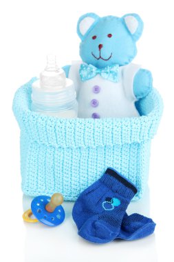 beyaz izole bebek aksesuarları