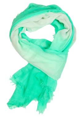 Turkuaz eşarp üzerine beyaz izole