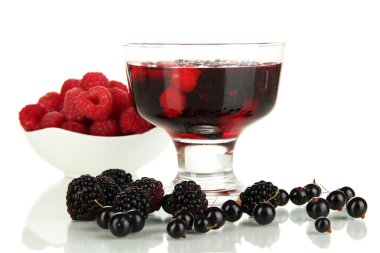 taze çilek beyaz izole ile jöle