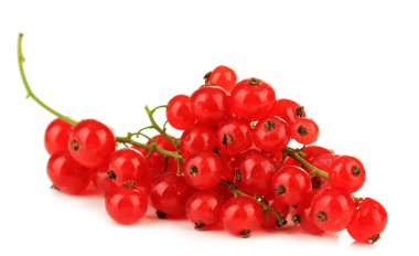 Frenk üzümü üzerinde beyaz izole Şubesi