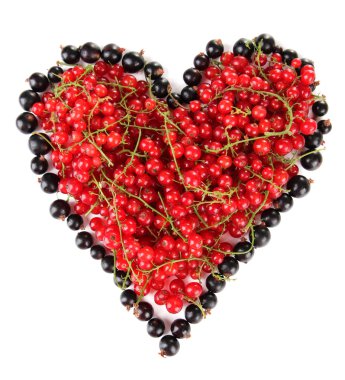 beyaz izole kırmızı ve Siyah frenk üzümü