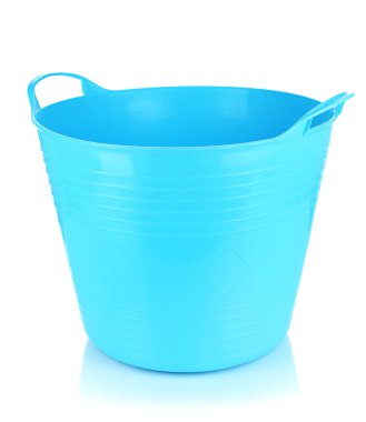 beyaz izole boş çamaşır sepeti