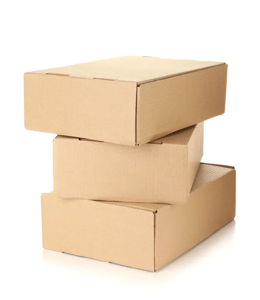 Cajas de paquetes, aisladas en blanco — Foto de Stock