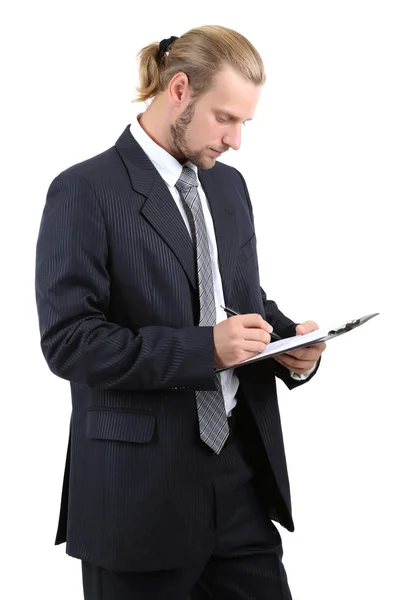 Joven hombre de negocios aislado en blanco — Foto de Stock