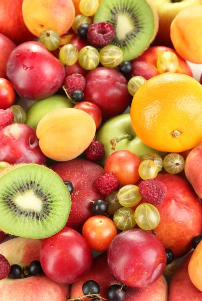 Assortment of juicy fruits background — Stock Photo, Image