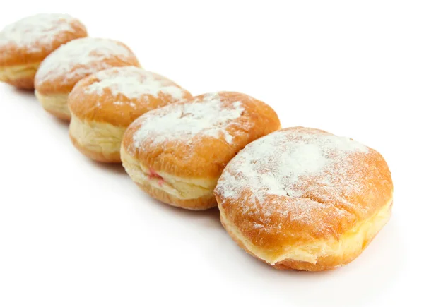 Leckere Donuts, isoliert auf weiß — Stockfoto