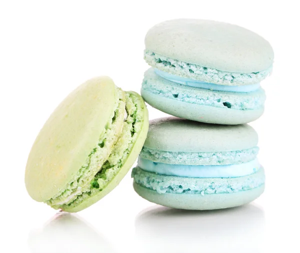 Macaroons suaves isolados em branco — Fotografia de Stock