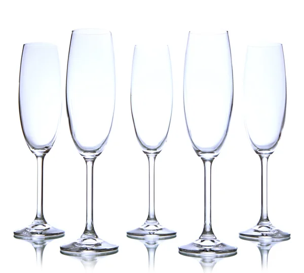 Empty glasses isolated on white — Stock Photo, Image