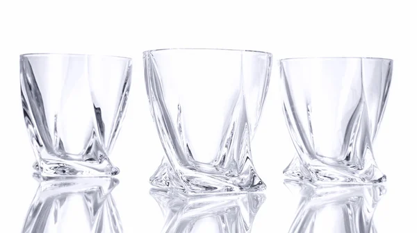 Empty glasses, isolated on white — Stock Photo, Image