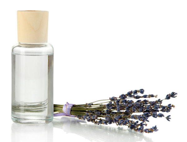 Aromatic sticks for home with smell of lavender isolated on white
