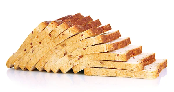 Тост хлеб, изолированный на белом — стоковое фото