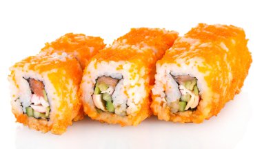 beyaz izole lezzetli sushi