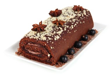 tatlı beyaz izole plaka rulo