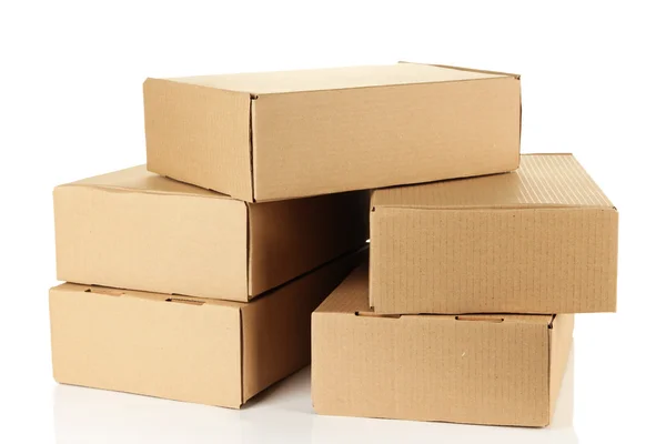 Parcels boxes, isolated on white — Stock Photo, Image