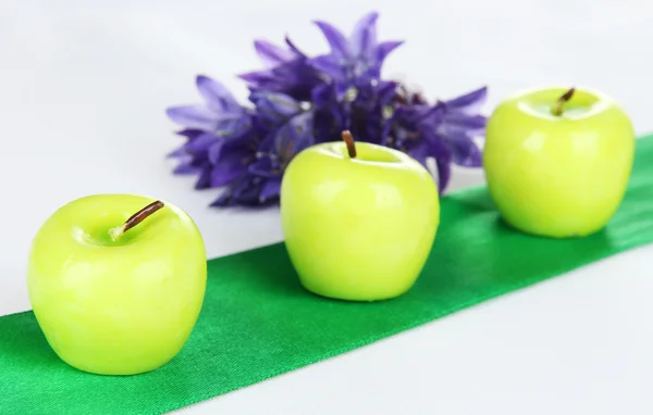 Decorative aroma candles on table — Stock Photo, Image