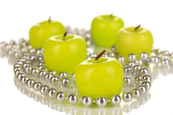Aroma velas de manzana con cuentas de cerca — Foto de Stock