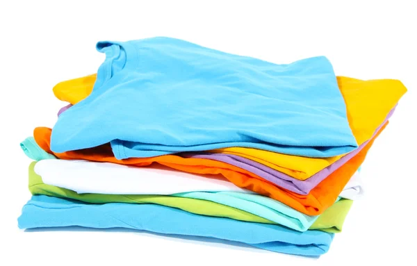 Camisas cuidadosamente dobladas aisladas en blanco — Foto de Stock