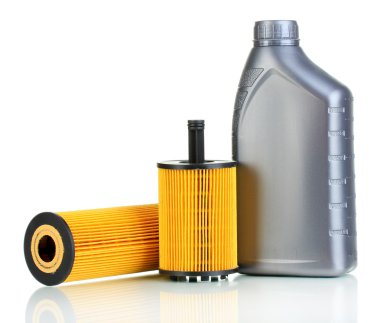 araba yağ filtreleri ve motor yağı olarak izole beyaz olabilir
