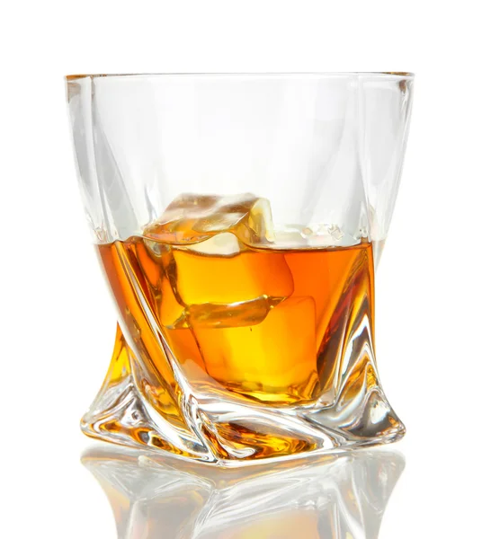 Glasses of whiskey, isolated on white — Stock Photo, Image