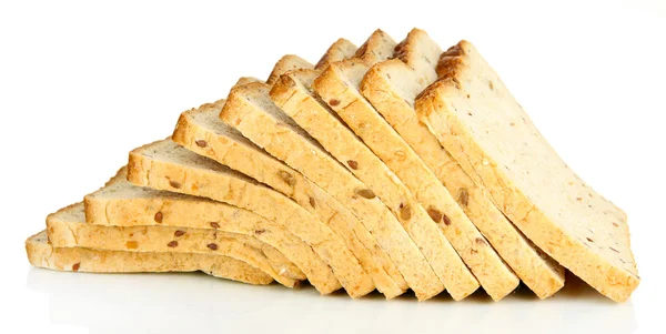 Тост хлеб, изолированный на белом — стоковое фото