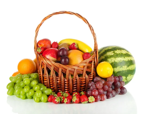 Frutti diversi isolati su bianco — Foto Stock