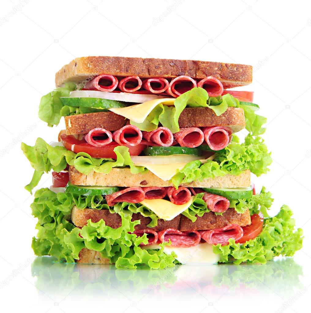 Huge sandwich, isolated on white