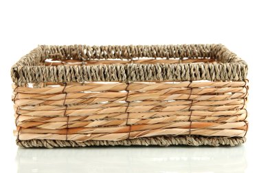 hasır sepet, üzerinde beyaz izole