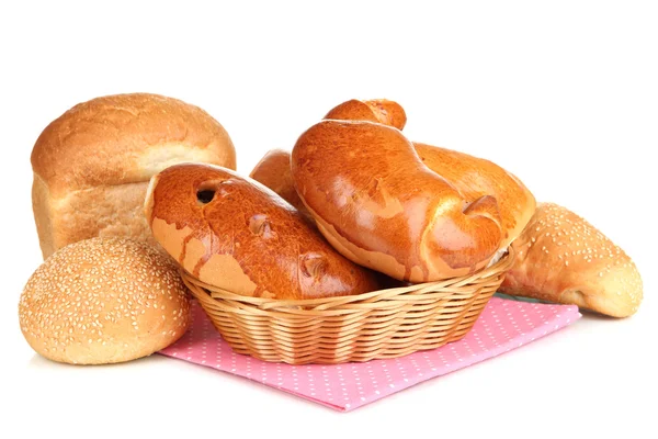 Variedad de pan aislado sobre blanco —  Fotos de Stock