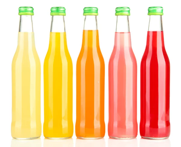 Bottles with tasty drink, isolated on white — Stock Photo, Image