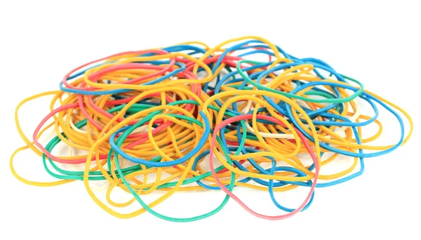 Colorful rubber bands isolated on white — Stock Photo, Image