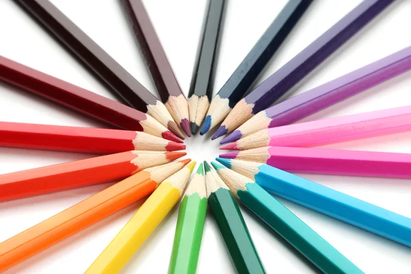 Colour pencils isolated on white — Stock Photo, Image