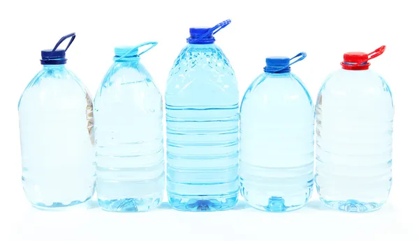 Water in big bottles isolated on white — Stock Photo, Image