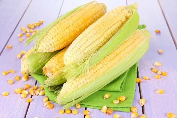 Fresh corn vegetable on wooden table — Stock Photo, Image