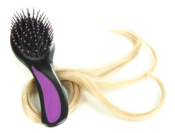Escova de cabelo isolado em branco — Fotografia de Stock