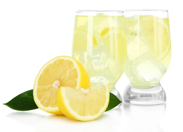 Delicious lemonade isolated on white — Stock Photo, Image