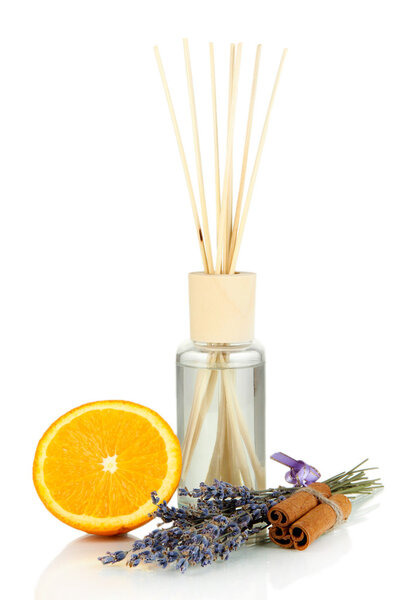 Aromatic sticks for home with fruity odor isolated on white