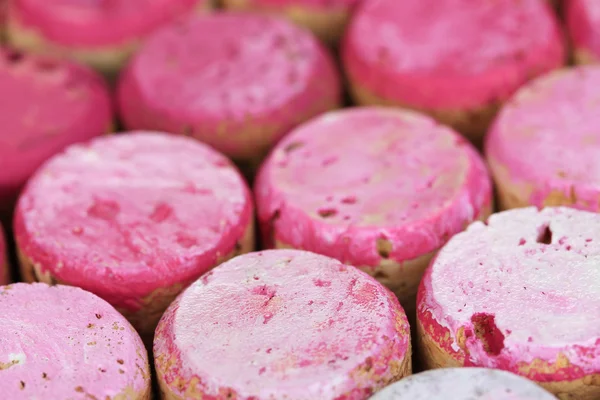 Pink wine corks close-up background — Stock Photo, Image