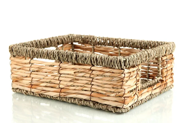 Wicker basket, isolated on white Stock Picture