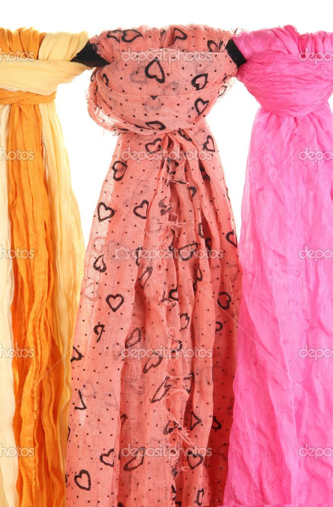 Colored scarves isolated on white — Stock Photo © belchonock #29521095