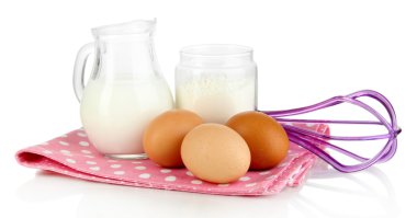 hamur üzerine beyaz izole için malzemeler