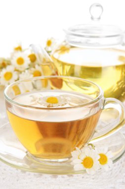 bitkisel çay camomiles ile yakın çekim