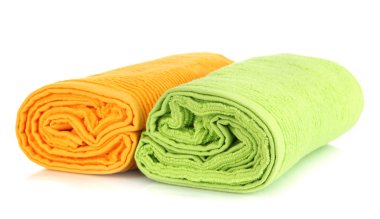 renkli havlu üzerinde beyaz izole